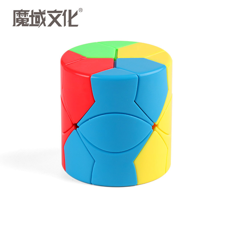 魔域文化 redi圆柱魔方彩色免贴纸三阶异型顺滑益智玩具智力魔方