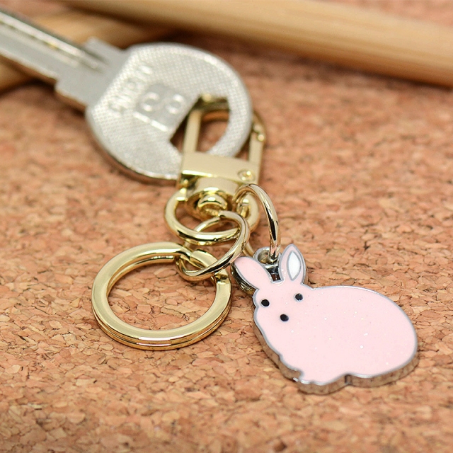 创意可爱生肖小萌兔钥匙扣兔子挂件情侣钥匙圈钥匙链背包配饰
