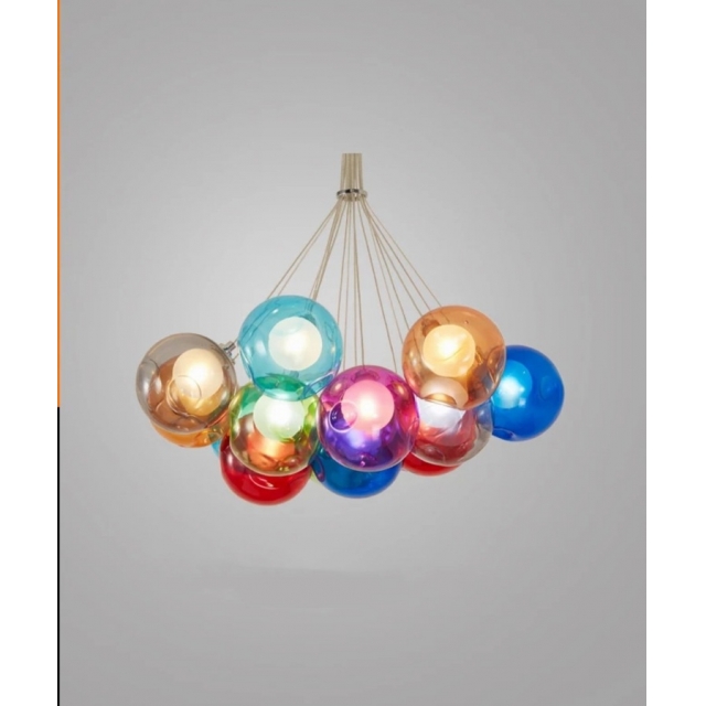 现代彩色圆球玻璃泡泡儿童个性装饰吊灯