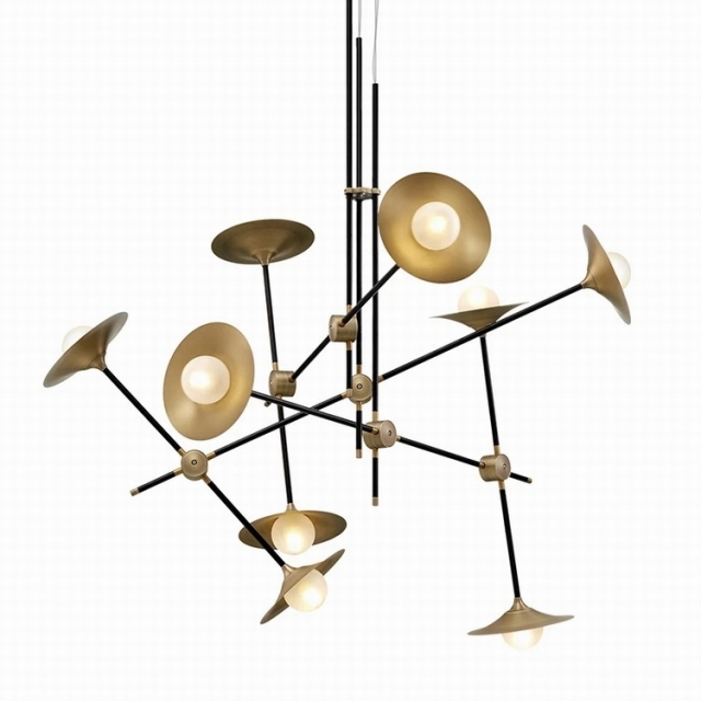 现代古铜色喇叭个性创意多头可调客厅展厅工作室店面橱窗装饰吊灯