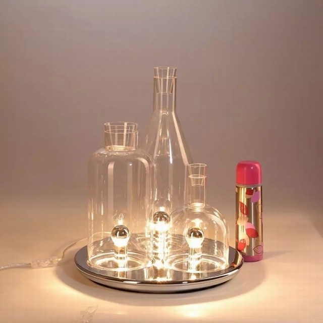 简约时尚玻璃瓶子样板间灯具设计师样板会所书房卧室台灯