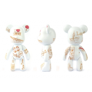 POPOBE正版暴力熊 3寸盒装 伦敦 PVC 卡通 装饰 Q版 摆件 动漫