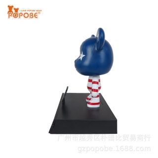 POPOBE正版暴力熊车饰摇头娃娃美旗导航支架弹簧摇头公仔车饰精品