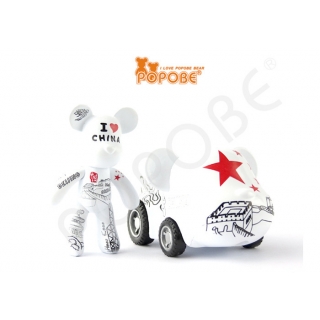 POPOBE正版暴力熊 2寸车盒 风采 卡通 Q版 摆件 动漫 抓抓机 装饰