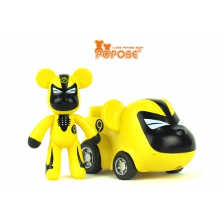 POPOBE正版暴力熊 2寸车盒 极速黄 卡通Q版 摆件动漫 抓抓机 装饰