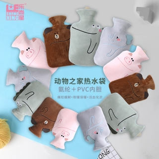 2019新品萌宠动物卡通注水热水袋pvc小飞象灌水暖手宝暖宝宝礼品