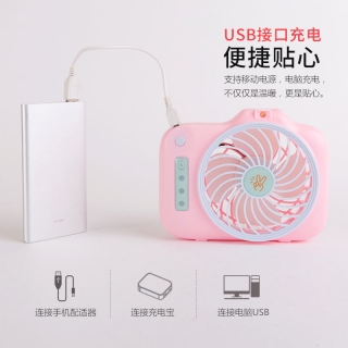 相机USB迷你充电风扇学生桌面便携礼品电扇乐尚星厂家直销促销
