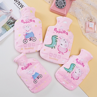 创意可爱卡通佩奇社会人灌水热水袋橡胶迷你暖手袋布套暖宝宝批发