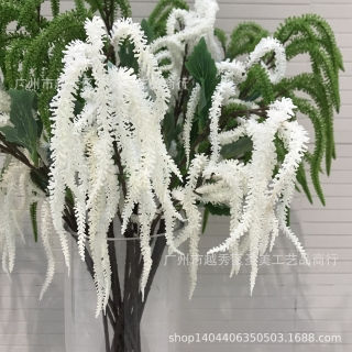假花3叉雪花枝仿真花批发塑料绿植婚礼用品软装摄影道具跨境