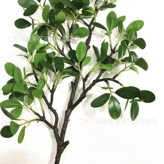 仿真植物 短支米兰叶插花盆景 富贵榕 手感叶片假花批发