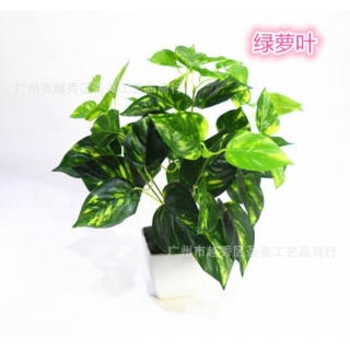 仿真植物 8叉高仿真手感56叶绿植绿萝爬山虎植物墙用品批发