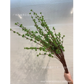 高仿真米仔兰果绿色软胶小豆果子假花枝条插花配材春芽厂家批发