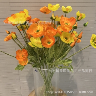 优惠仿真花罂粟花假花批发摄影道具婚礼布景装饰花草仿真虞美人