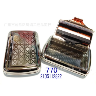 770 金属烟丝盒 便携专用烟盒 烟斗丝盒带纸夹不锈钢烟盒