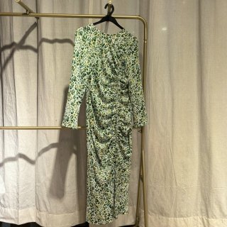 时尚显瘦修身长款碎花裙子女连衣裙
