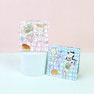 可爱小动物正方化妆镜少女心马卡龙小清新田园风便携随身折叠镜