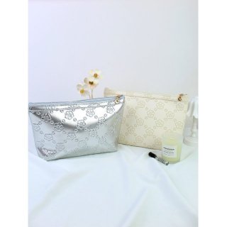 新款时尚PU大容量压花碎花拉链便携旅行化妆包防水洗漱包收纳包