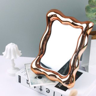 化妆镜子新款台镜现货桌面镜浴室化妆镜房间小镜子可定LOGO