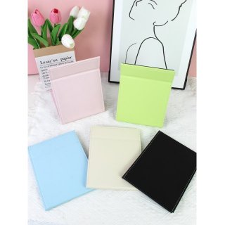 PU马卡龙多色简约折叠皮镜桌面学生宿舍化妆高清台镜台式桌面镜