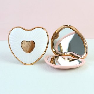 心形可爱化妆镜简约大气小清新学生宿舍便携随身折叠镜