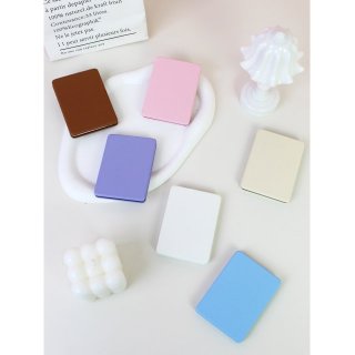 ins 风马卡龙色随身化妆镜迷你双面补妆镜便携折叠镜小镜子批发