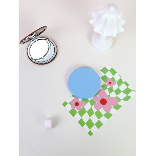 [胜雅] ins 风马卡龙色迷你小圆镜随身便携折叠双面化妆镜补妆镜批发镜子