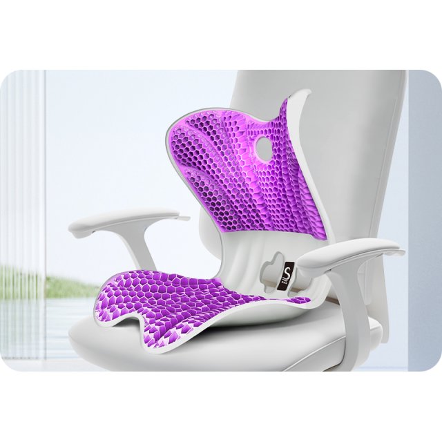 思菲其护腰坐垫久坐神器腰靠垫办公室蜂窝凝胶靠背一体人体工学椅