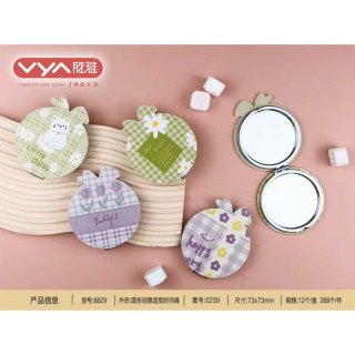 卡通创意外形圆形化妆镜便携镜补妆镜折叠镜双面镜广告小礼品