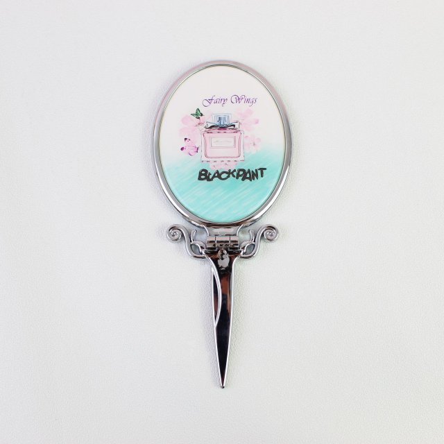 [] 圆形复古手持镜可爱化妆镜便携补妆随身迷你都市香水卡通精致少女