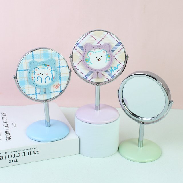 [] 桌面台式可爱高颜值化妆境单面镜子宿舍办公桌镜子卡通儿童学生