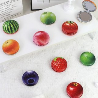 创意水果迷你化妆镜随身双面折叠小镜子补妆镜便携镜梳妆镜挂包镜