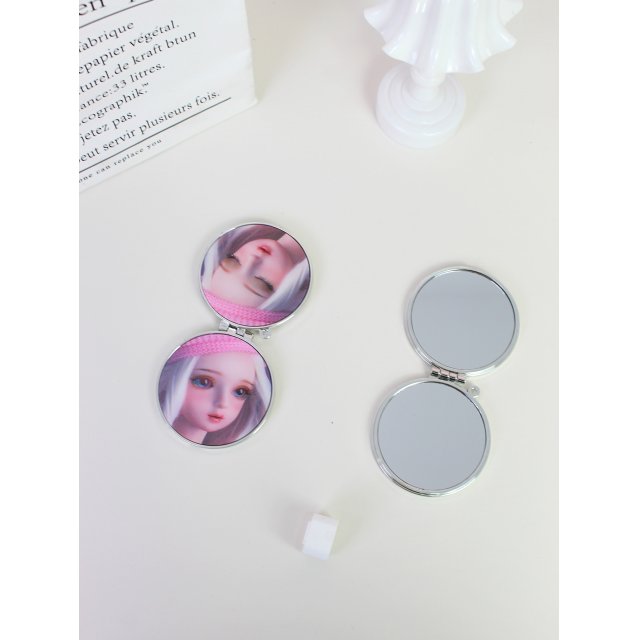 [胜雅] 芭比娃娃便携折叠双面镜随身化妆镜小巧补妆镜女生礼物手持镜