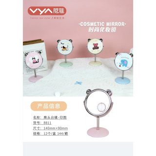 台式宿舍学生镜子桌面便携小圆镜子单面镜梳妆镜公主镜批发小台镜