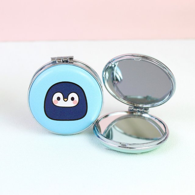 [胜雅] 简约马卡龙色小动物化妆镜迷你可爱随身便携小面包镜少女心小清新