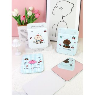 ins 风卡通小狗折叠台镜便携随身补妆镜女生化妆镜学生宿舍镜子