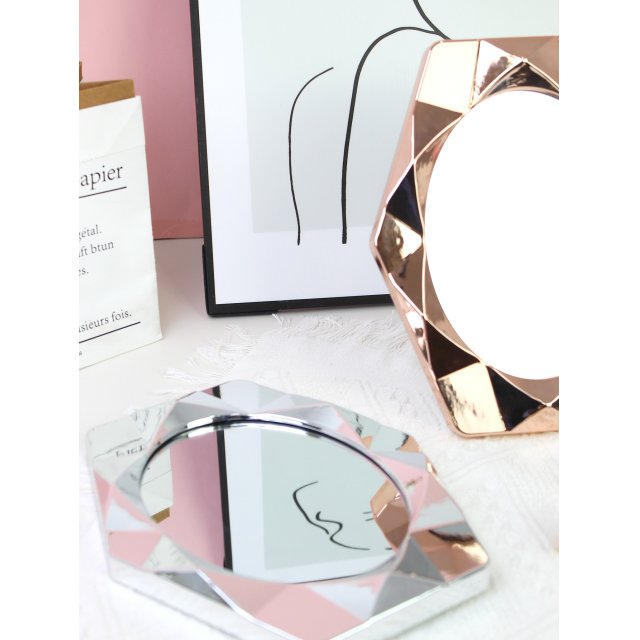 [胜雅] ins风网红镜子卧室梳妆台女生化妆镜补妆镜折叠镜学生宿舍台镜