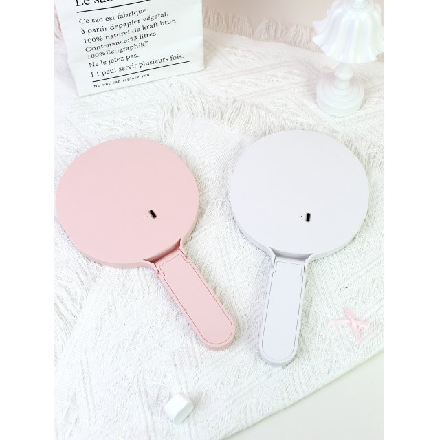 [胜雅] 手持LED化妆镜可立折叠高颜值补妆镜三色光源补光小镜子手柄镜