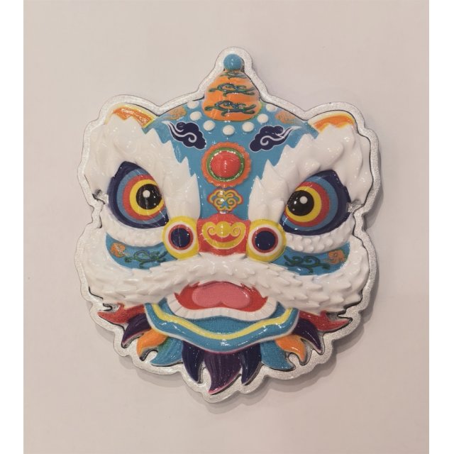 大彩陶醒狮冰箱贴（蓝色）