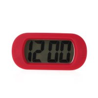 懒人静音贪睡闹钟抗震防摔硅胶保护LCD数字显示钟E0712