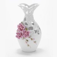 陶瓷器工艺品特色创意礼品家居摆件镂空浮雕刻花瓶花插v417-8p
