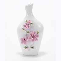  陶瓷时尚简约风格 欧式现代电视柜装饰品 粉红花朵花瓶V418-5A