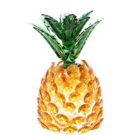 水晶工艺品水晶菠萝摆件 水晶金菠萝家居摆件装饰品创意礼DJ-0025