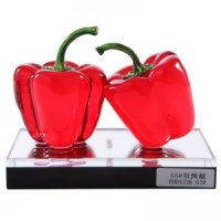 双辣椒带底座摆件 创意水晶辣椒 高档时尚装饰品 家居家饰摆饰品 DJ-0024