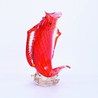 水晶玻璃摆件现代艺术家居琉璃桌面摆设工艺品 红鲤鱼琉璃摆件XSJ-99