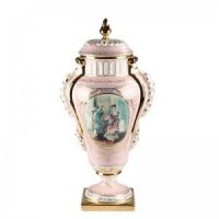 巴比伦·绮丽 欧式复古人物宫廷奖杯客厅创意装饰品台面陶瓷器摆件JDA1231