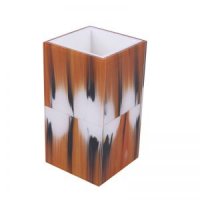 简约现代高档长方形咖啡色仿牛角漱口杯ATHD512-FH/IP