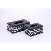 时尚创意个性斑马纹皮质拼接纸巾盒（2件套）PY-ZJH745