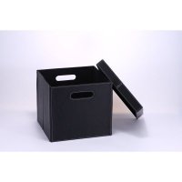 创意时尚黑色PU皮皮质折叠收纳盒PY-HZ621