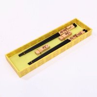 创意礼品竹叶熊猫木雕筷子家用木属工艺雕刻筷配礼盒D2-004