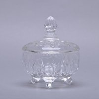欧式水晶玻璃透明糖果罐创意时尚居家带盖水滴小糖缸CX72-000206